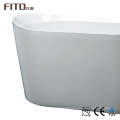 Custom Made White Acrylic Deep Small Freestanding Soaking Bathtub